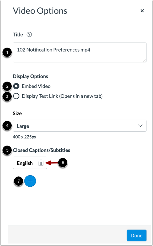 Manage Video Options