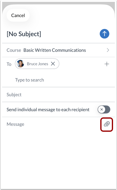 How do I send a message in the Canvas app on my iOS device ...