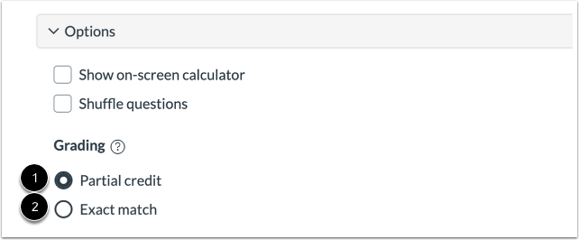 Select Grading Option