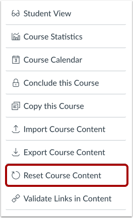 Reset Course Content