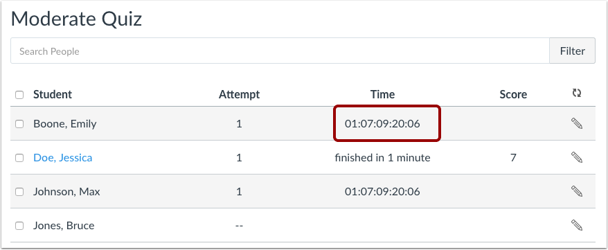 View Current Attempt Time