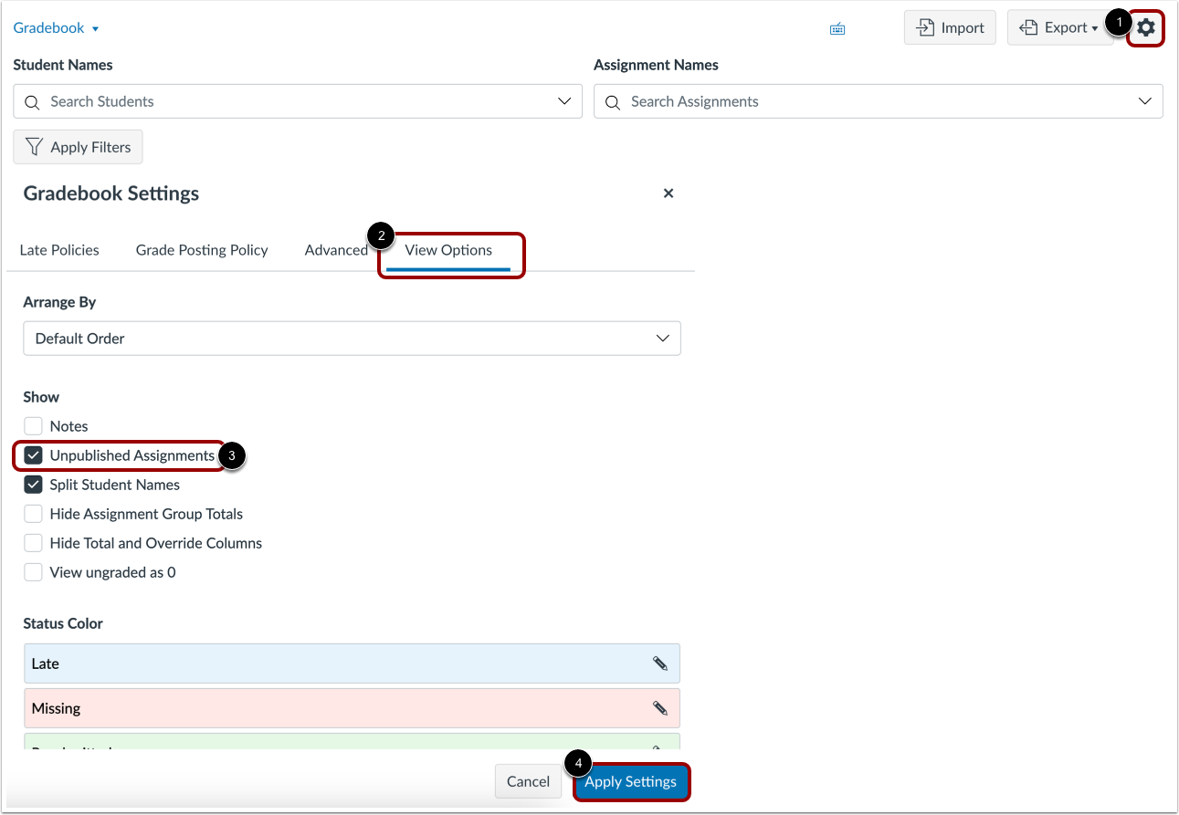 Hide Unpublished Assignment