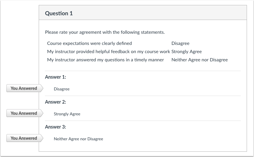 Student View for Responses
