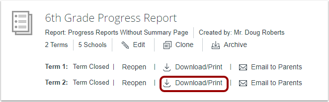 Download Progress Report