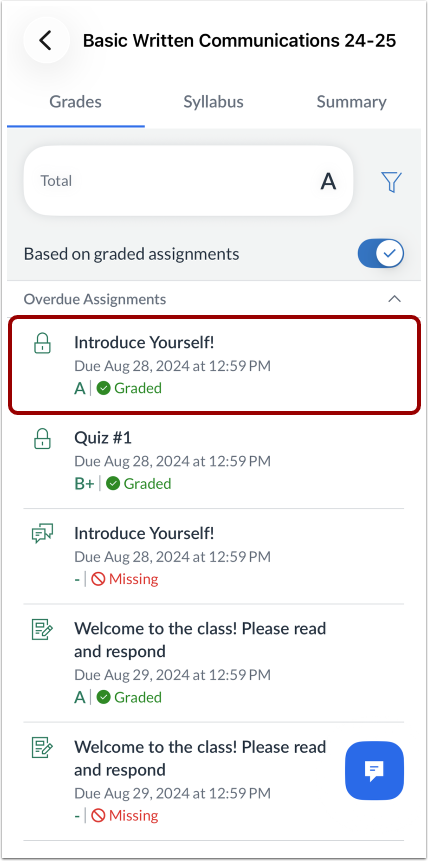 How do I view details for an assignment in the Canvas Parent app on my ...