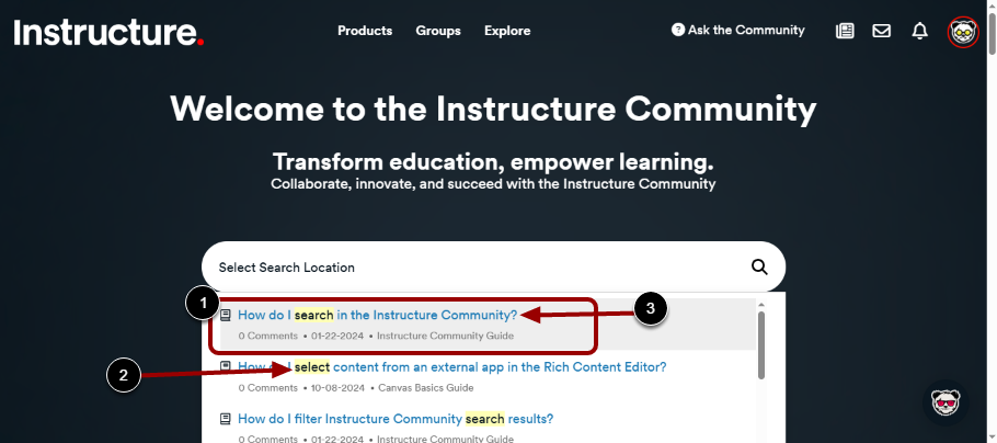 View Suggested Results