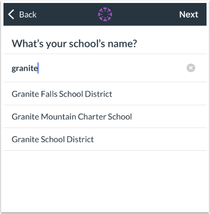 Search for Institution Name