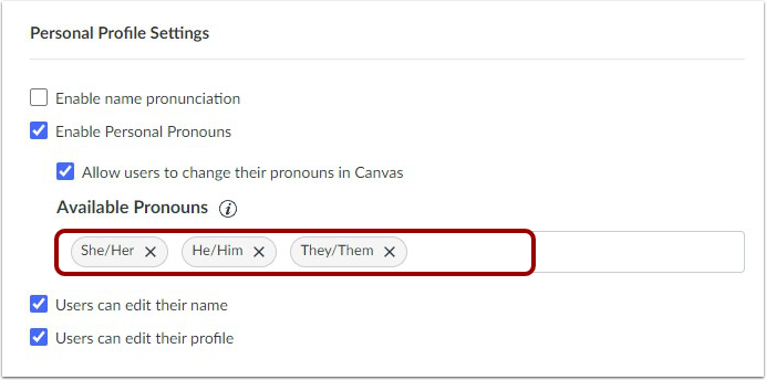 Add Pronoun Option