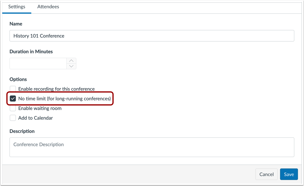 View Long-Running Conferences