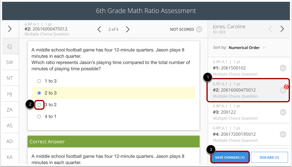 Select Answer for Item-Based Assessment Answers