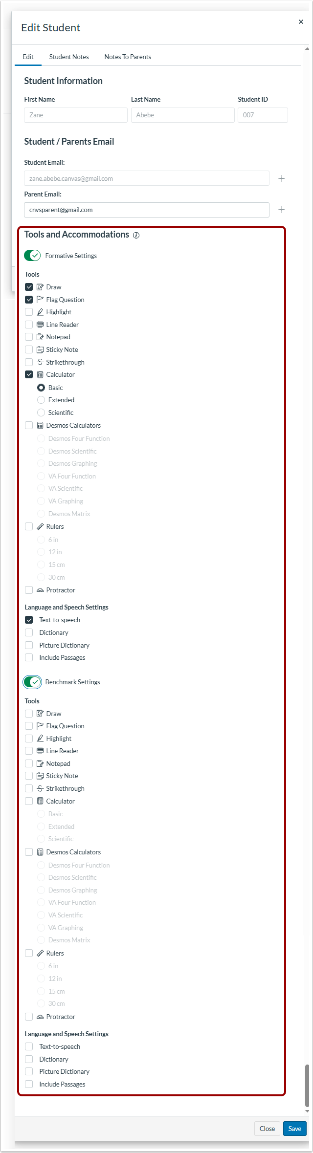 View Tools and Accommodations