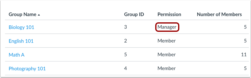 View Group Permissions
