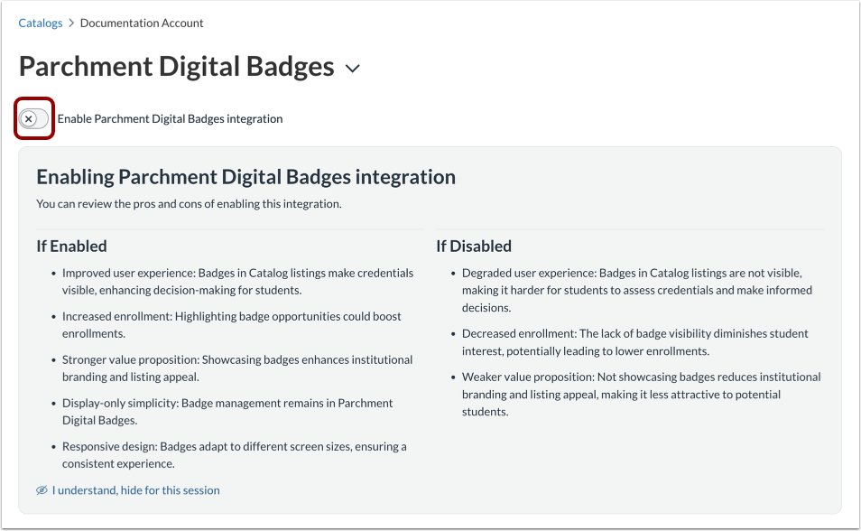 Enable Parchment Digital Badges