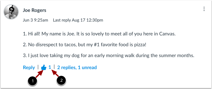 View Liked Discussion