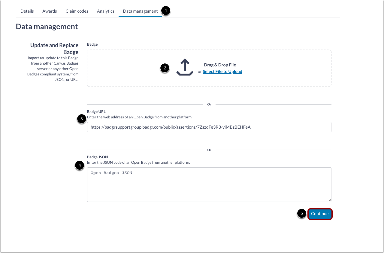 Update and Replace Badge