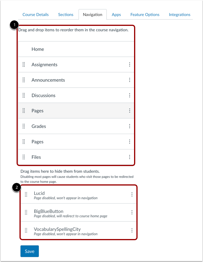 View Navigation Links