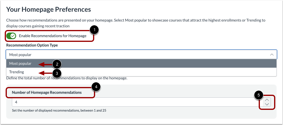 Your Homepage Preferences
