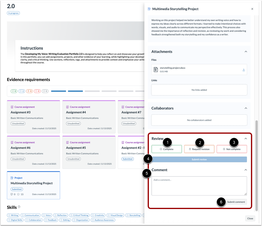 Mark Items and Submit Feedback