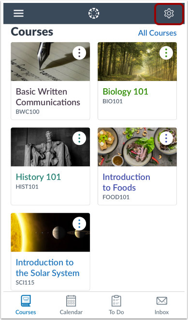 Open Dashboard Settings
