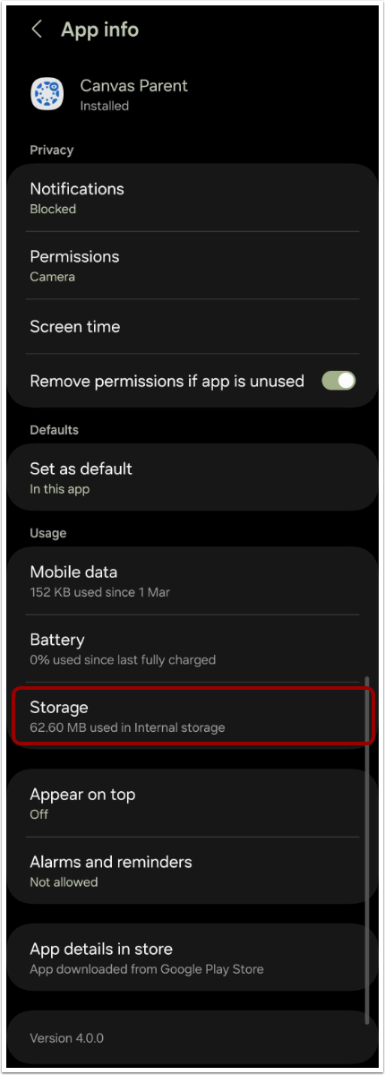 Open App Storage