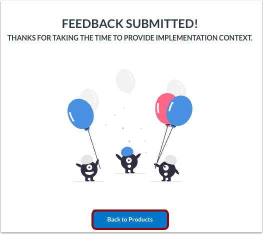 View Feedback Confirmation Message