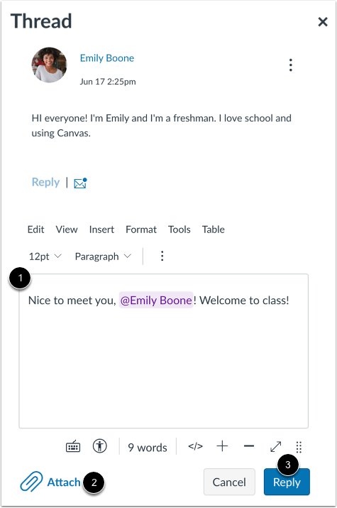 Post in Thread Sidebar