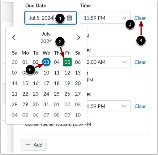 Select Dates and Times