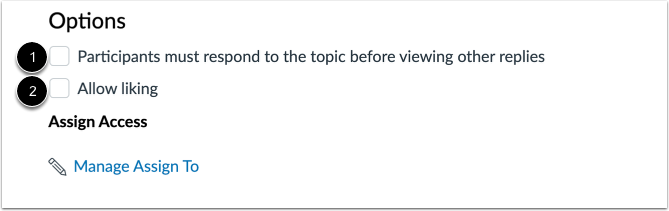 Set Discussion Options