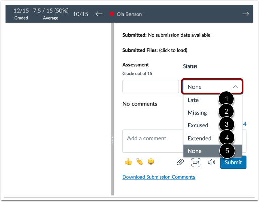 Edit Submission Status