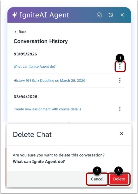 How do I view my conversation history in IgniteAI Agent? - Instructure ...