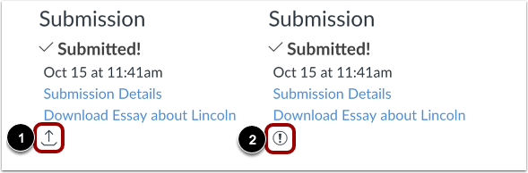 View Uploading and Failed Submission Icons