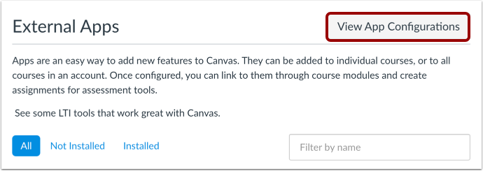 View App Configurations