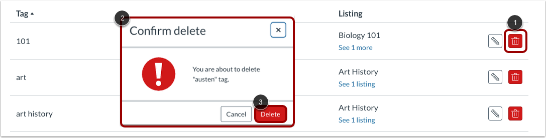 Delete Tag