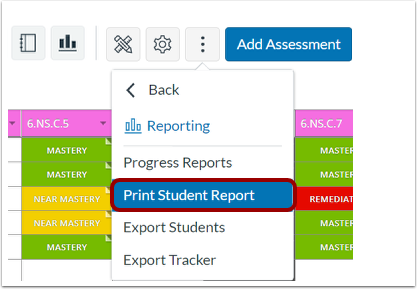 Open Print Student Report