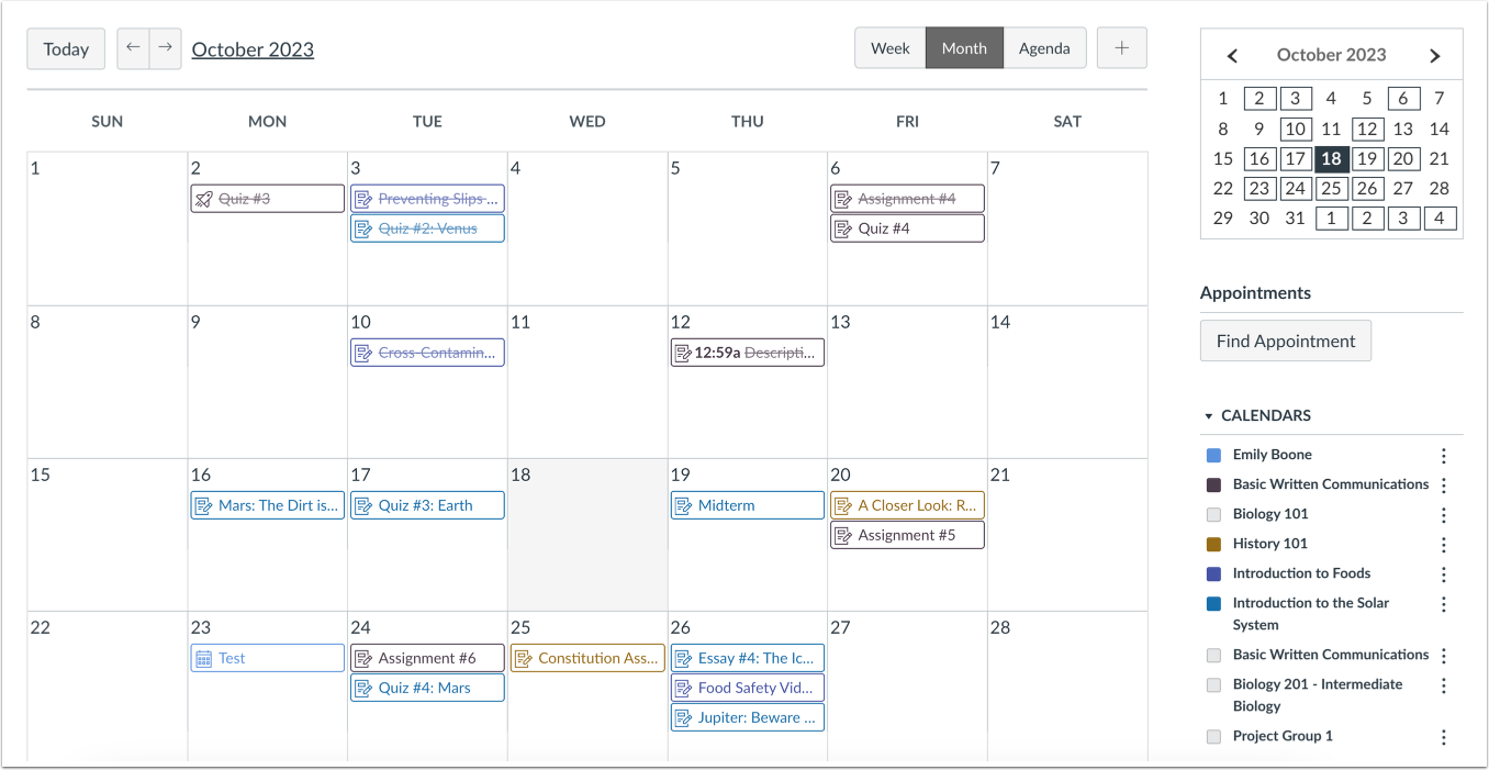 View Calendar
