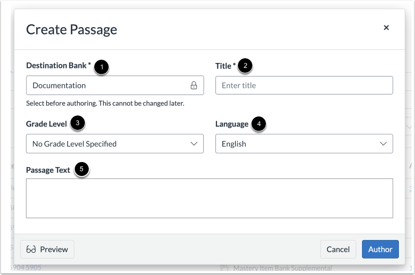 Enter Passage Details