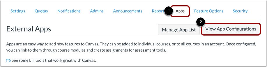 Open App Configurations