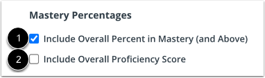Select Mastery Percentages