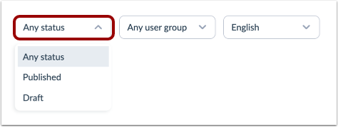 View Any Status Filter