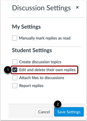 Edit Discussion Settings