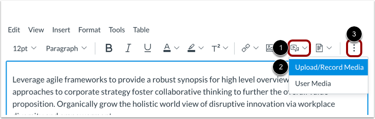 Record Media from Toolbar