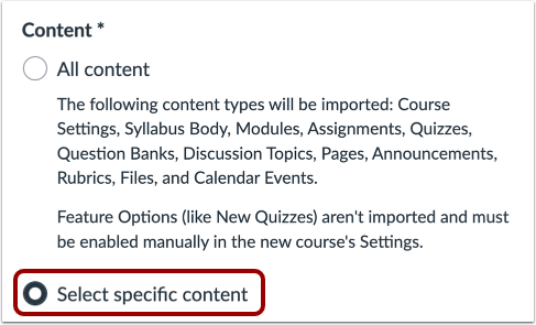 Select Specific Content
