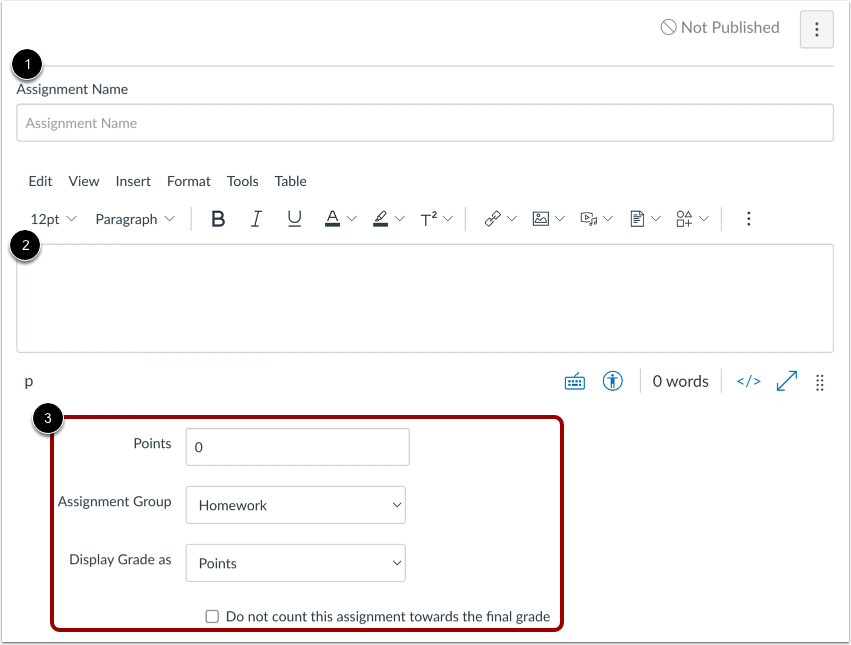 Enter Assignment Details