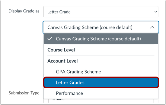 Choose Grading Scheme