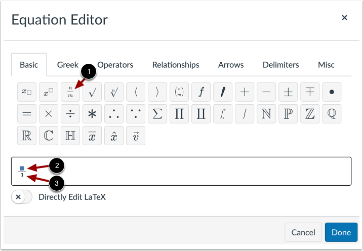 Fill Math Toolbar Placeholders