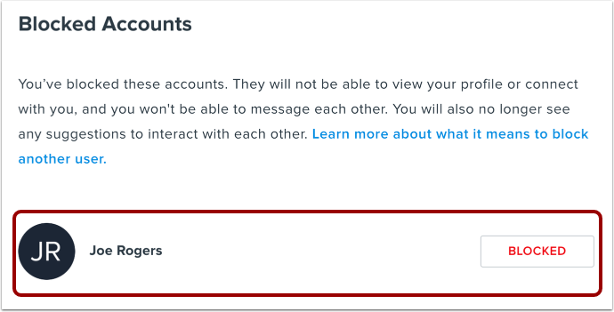 View Blocked Accounts