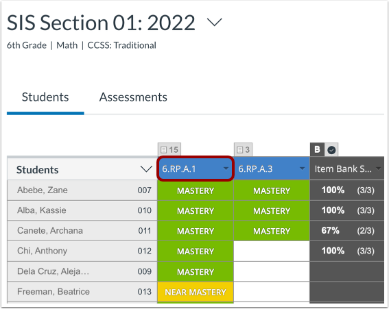 Open MasteryConnect Standard