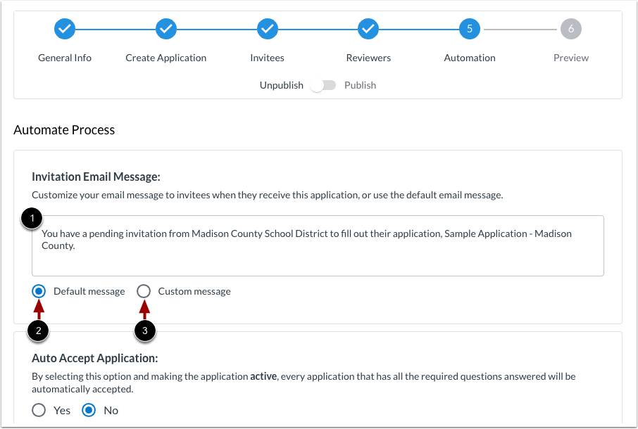 Manage Invitation Email Message