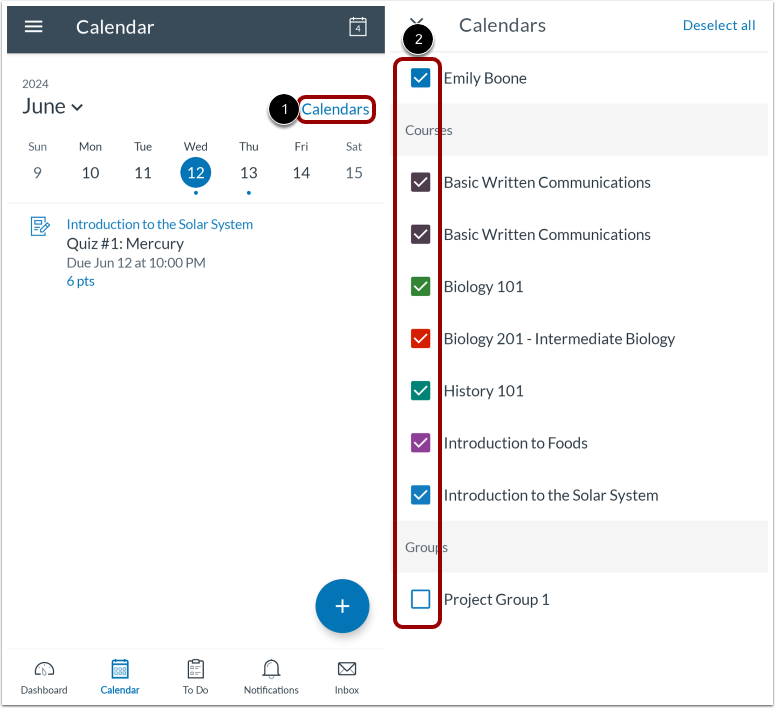 Manage Calendars