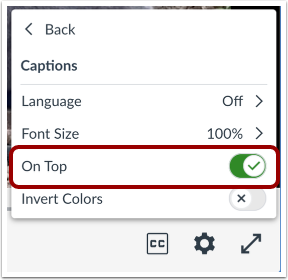 Caption Placement Settings